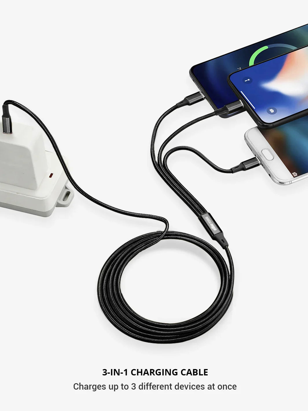 USB-C Black 3-in-1 Charging Cable