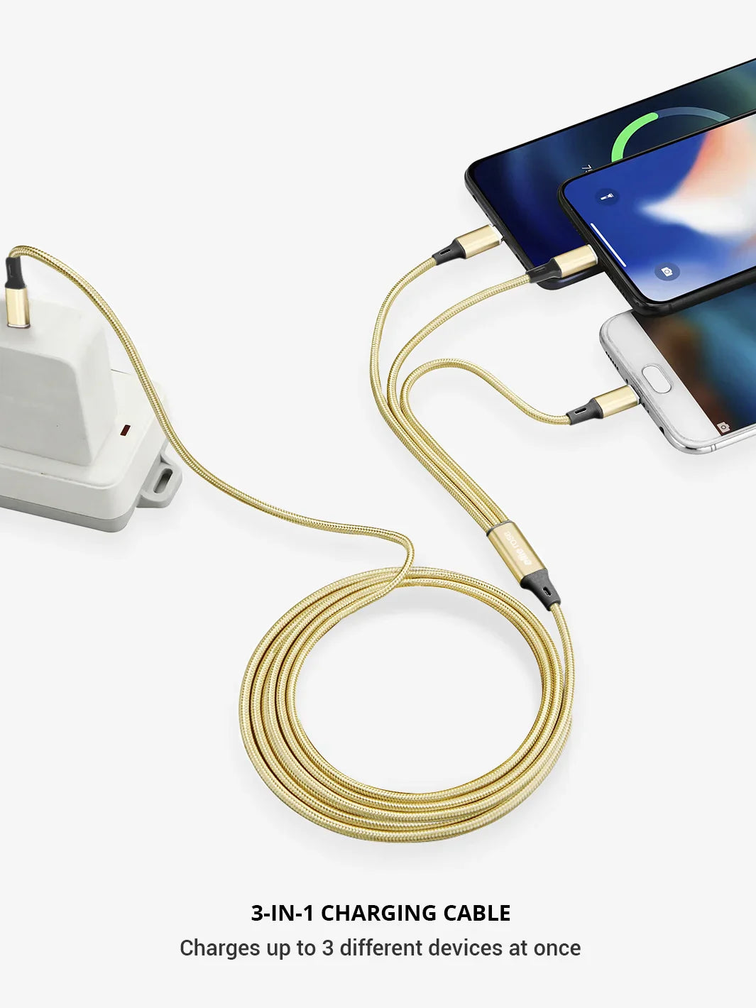 USB-C Gold 3-in-1 Charging Cable