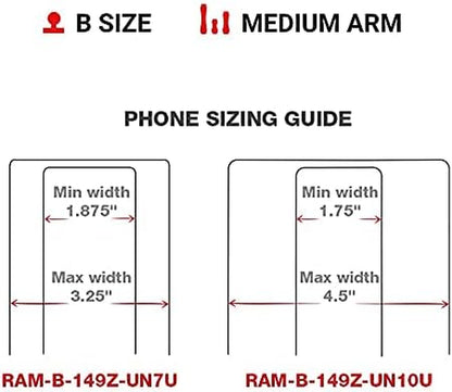 X-Grip Phone Mount with Handlebar U-Bolt Base RAM-B-149Z-UN7U , Medium Arm for Motorcycle, ATV/UTV, Bike