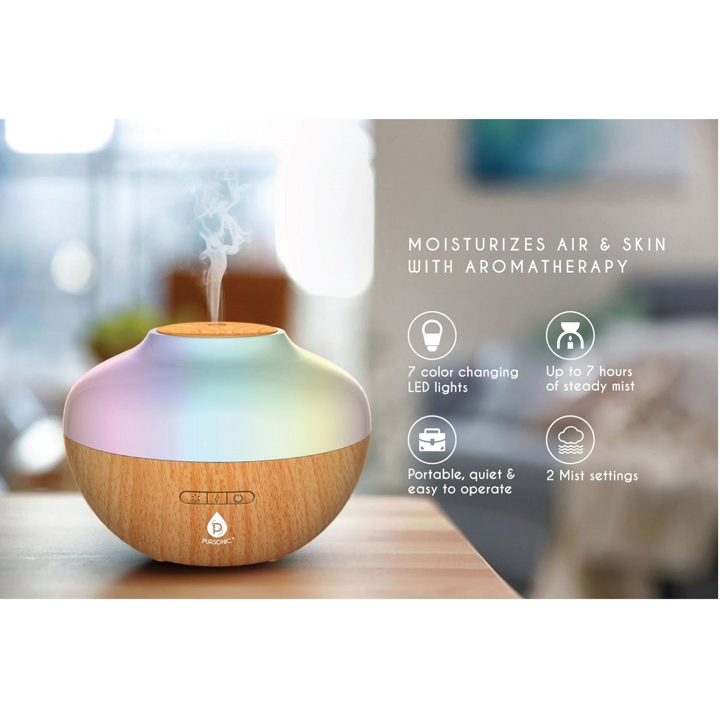 Pursonic Ultimate Wellness Bundle: Air Purifier, Diffuser & Essential Oils Set