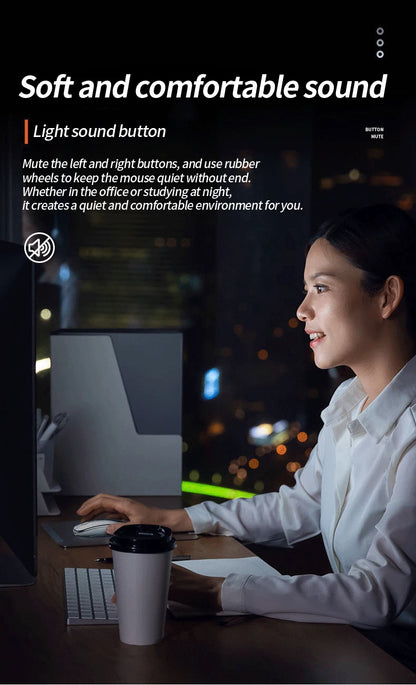 Wireless Mouse Backlight USB Compatible RGB Rechargeable Mice Silent Backlit Ergonomic Mouse for Laptop PC