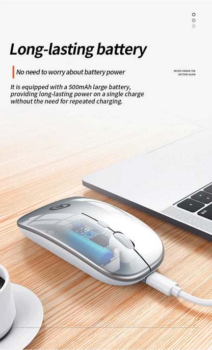 Wireless Mouse Backlight USB Compatible RGB Rechargeable Mice Silent Backlit Ergonomic Mouse for Laptop PC