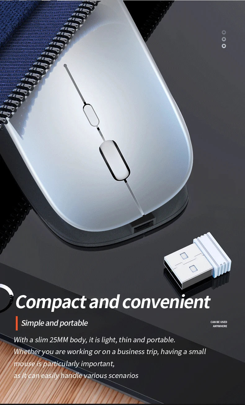 Wireless Mouse Backlight USB Compatible RGB Rechargeable Mice Silent Backlit Ergonomic Mouse for Laptop PC