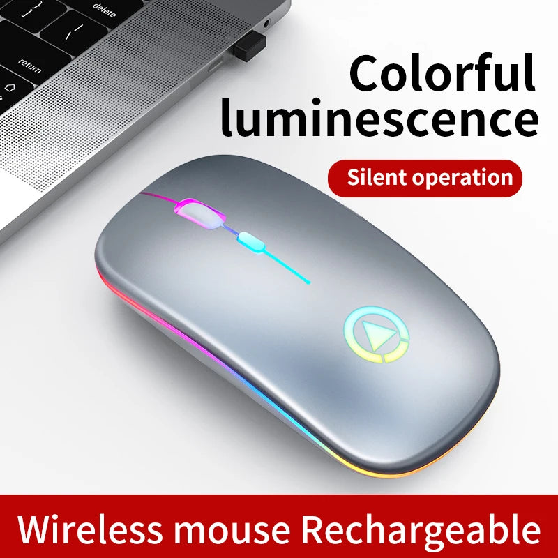 Wireless Mouse Backlight USB Compatible RGB Rechargeable Mice Silent Backlit Ergonomic Mouse for Laptop PC