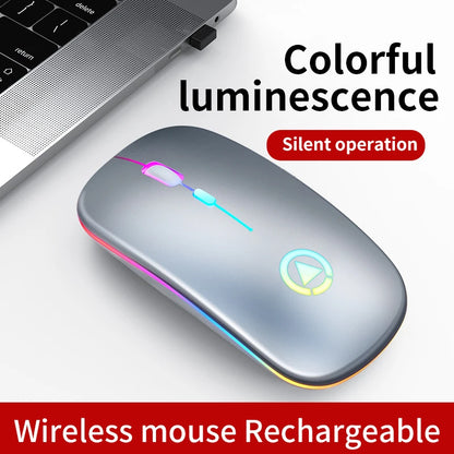 Wireless Mouse Backlight USB Compatible RGB Rechargeable Mice Silent Backlit Ergonomic Mouse for Laptop PC