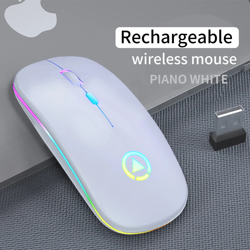 Wireless Mouse Backlight USB Compatible RGB Rechargeable Mice Silent Backlit Ergonomic Mouse for Laptop PC