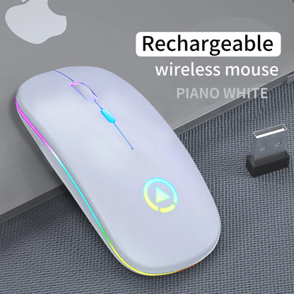 Wireless Mouse Backlight USB Compatible RGB Rechargeable Mice Silent Backlit Ergonomic Mouse for Laptop PC